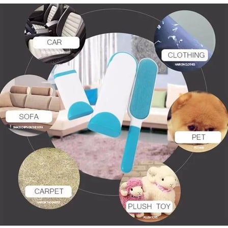 BUFFER® Yıkanabilir Tüy Toplama Rulosu Ve Kendinden Temizlemeli Kedi Köpek Toz Temizleyici Tarak Fırça Seti